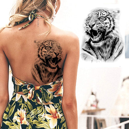 Large Tiger Lion Temporary Tattoo Fake Body Arm Shoulder Chest Stickers Large Fake Body Arm Chest Shoulder Tattoos 6 Designs to Choose From