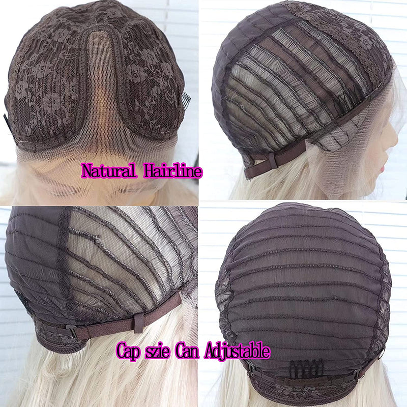 Gorgeous Natural Black Synthetic Lace Front Heat Resistant Glueless Water Wave Synthetic Wig Pre Plucked with Baby Hair 22" Lace Front Wig