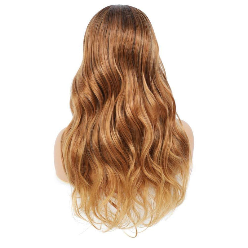 Caramel blonde with highlights | realistic looking | human hair feel | premium synthetic high temperature 150% density 24" wig | best seller