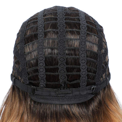 Caramel blonde with highlights | realistic looking | human hair feel | premium synthetic high temperature 150% density 24" wig | best seller