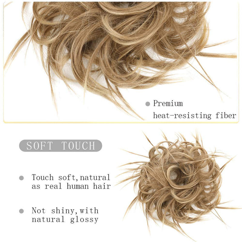 Tousled updo bun | color #12h24 | light brown mix natural blonde | fashion trending | super fluffy and natural looking