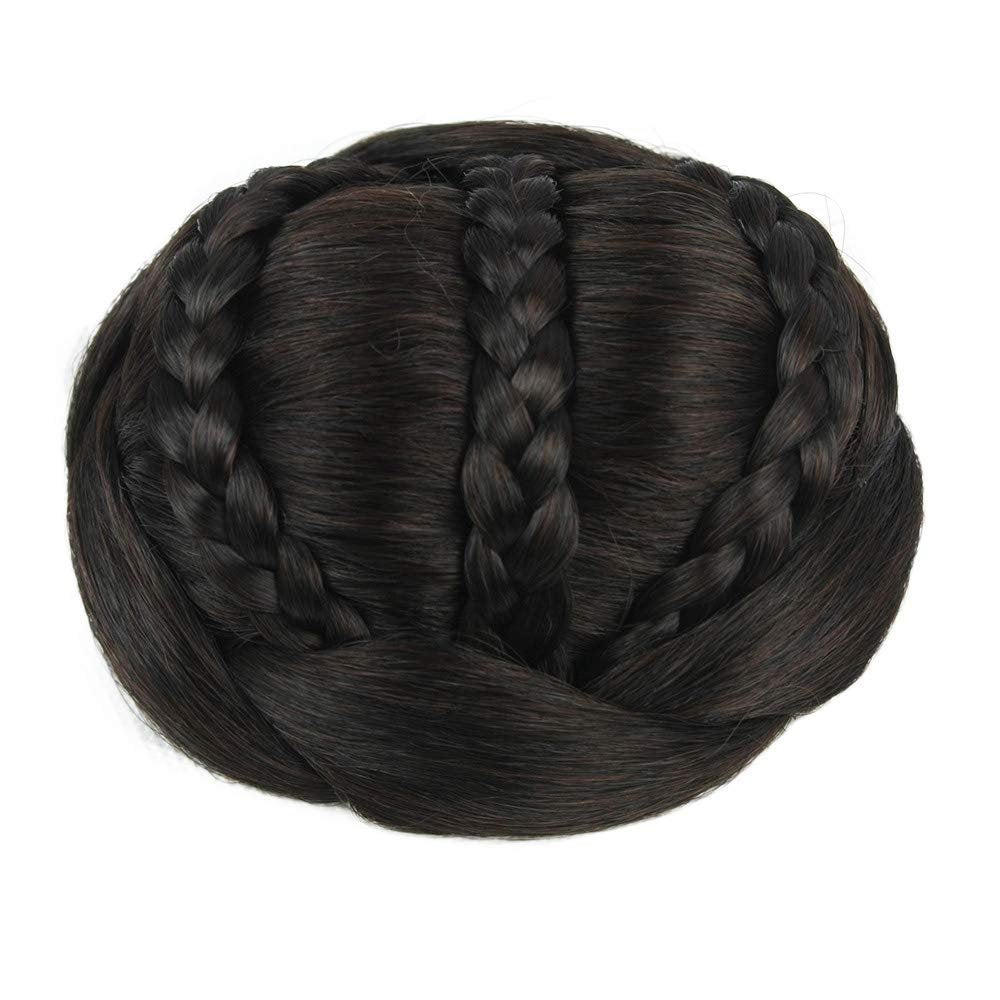 French girl style | thick faux human hair | braided hair bun |  color choice of 6 | fashion trending | super fluffy | get 2 for cat ear buns