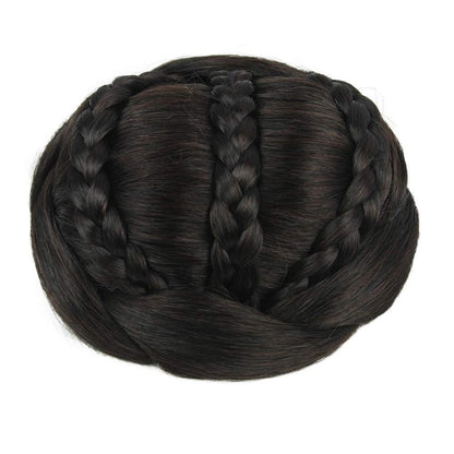 French girl style | thick faux human hair | braided hair bun |  color choice of 6 | fashion trending | super fluffy | get 2 for cat ear buns