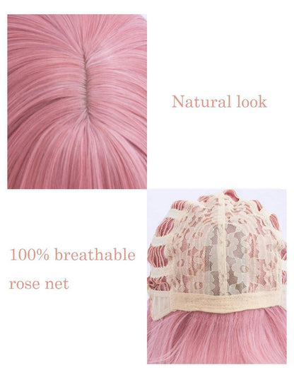 Pink premium durable 12" wig | use for cosplay party daily wear | top quality natural looking heat resistant synthetic fiber | easter party