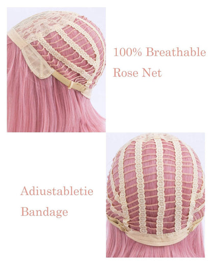 Pink premium durable 12" wig | use for cosplay party daily wear | top quality natural looking heat resistant synthetic fiber | easter party