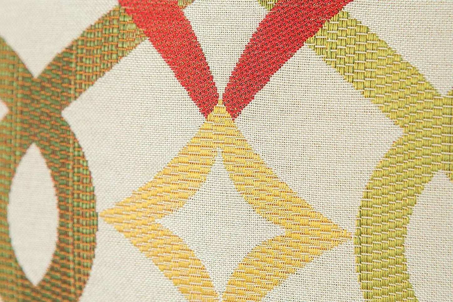 Red jacquard geometric link accent decorative throw pillow covers multicolor 18x18 cotton linen home office sofa couch decor