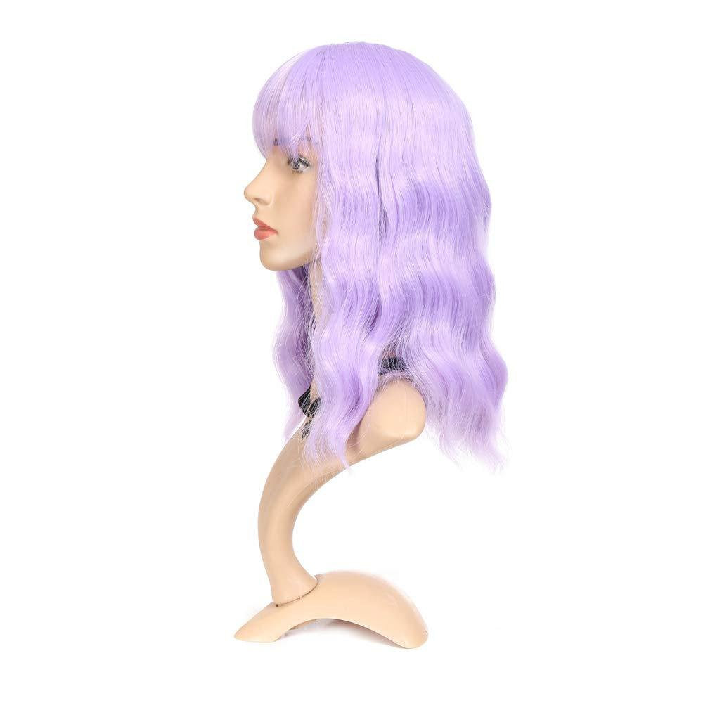 Light lilac purple wavy heat resistant 14" | trendy wigs | synthetic top quality heat resistant fiber | human hair feel