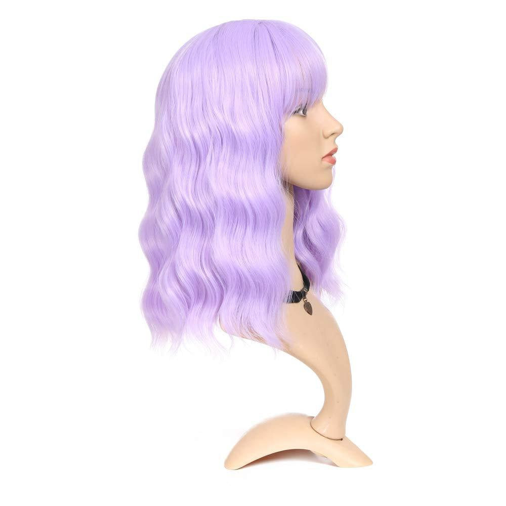 Light lilac purple wavy heat resistant 14" | trendy wigs | synthetic top quality heat resistant fiber | human hair feel