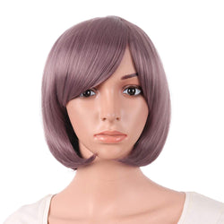 Dark taro purple 12 inch short straight cosplay party bob wig