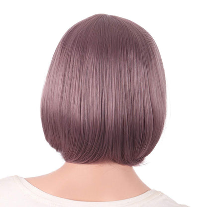 Dark taro purple 12 inch short straight cosplay party bob wig