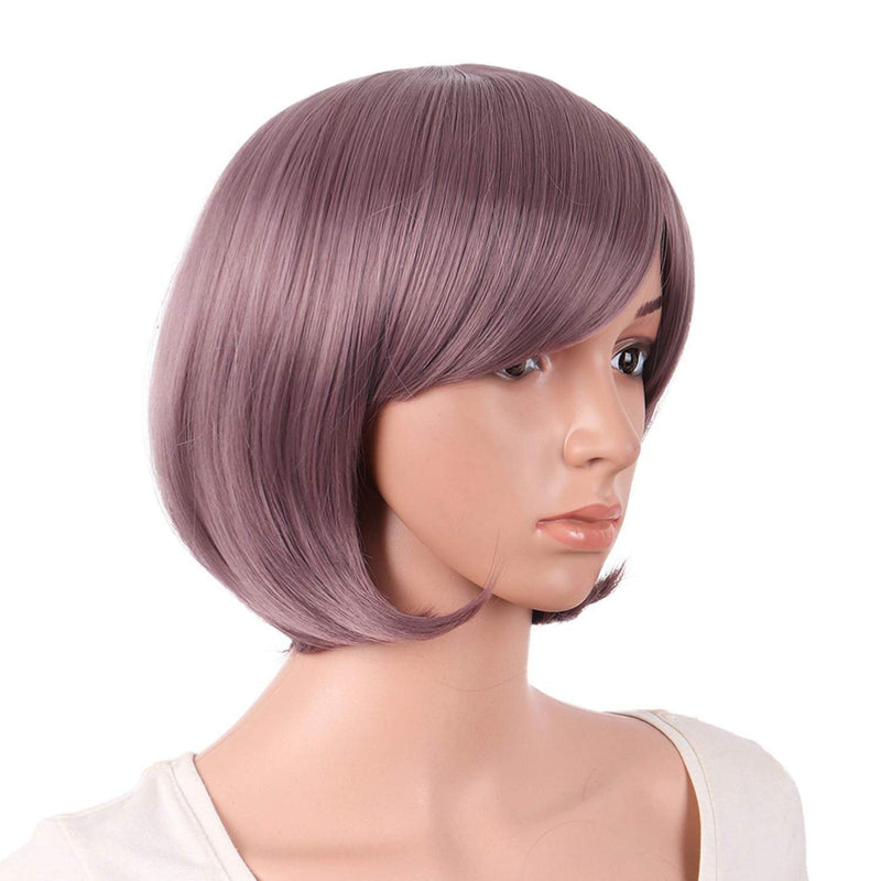 Dark taro purple 12 inch short straight cosplay party bob wig