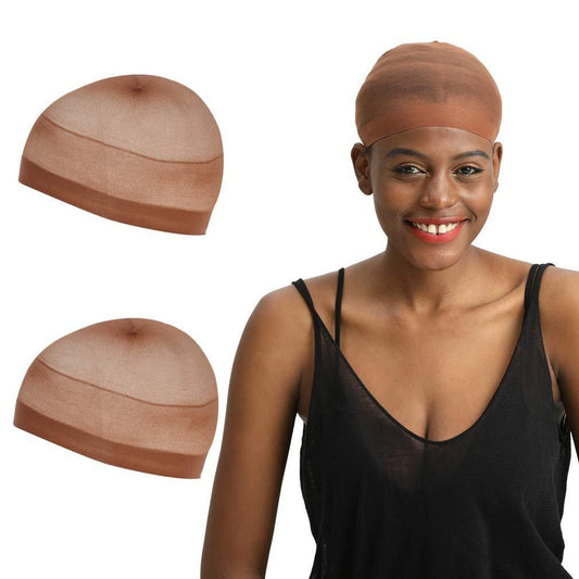 Deluxe open end net wig cap liners for synthetic, lace, or human hair wigs 2 pack