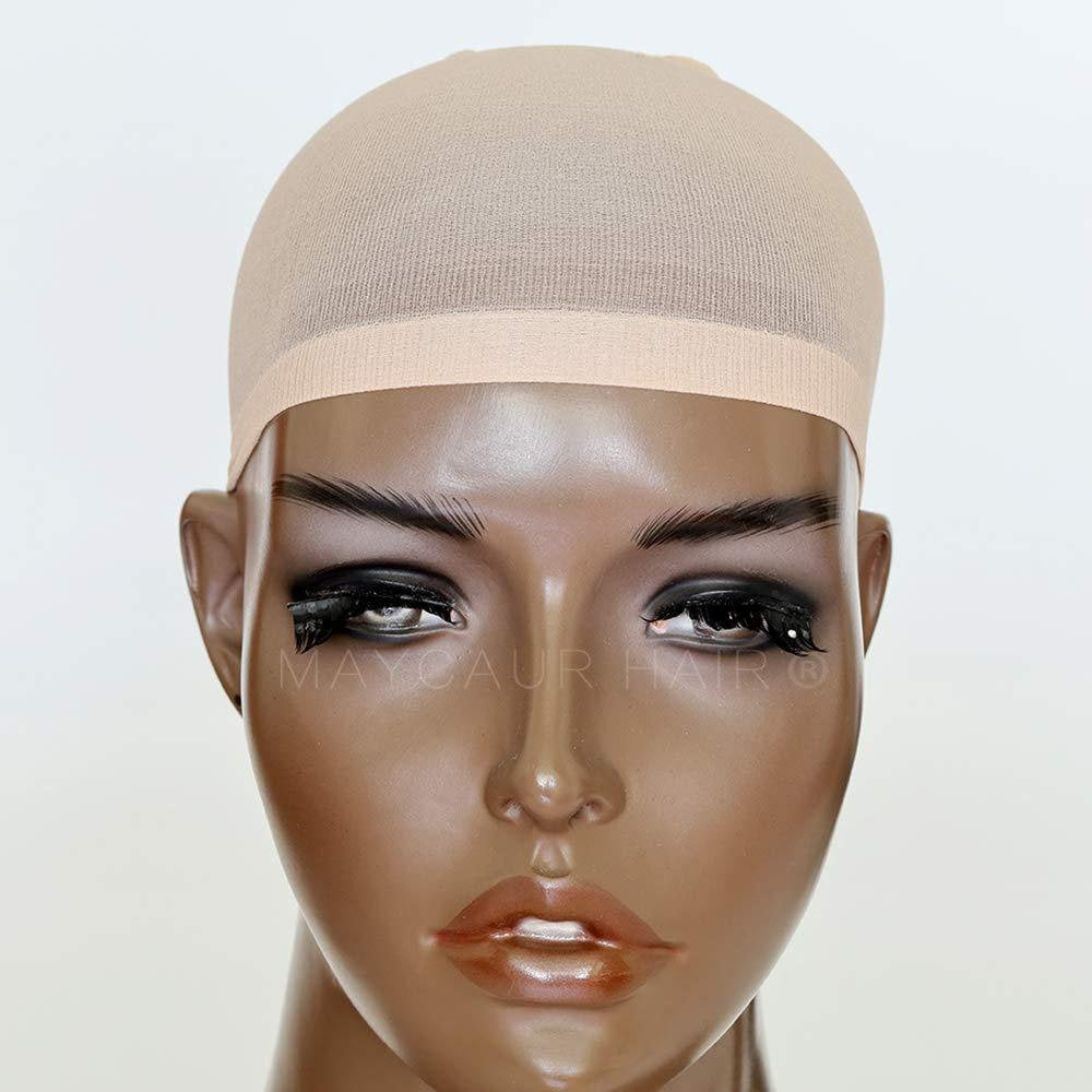 Deluxe open end net wig cap liners for synthetic, lace, or human hair wigs 2 pack