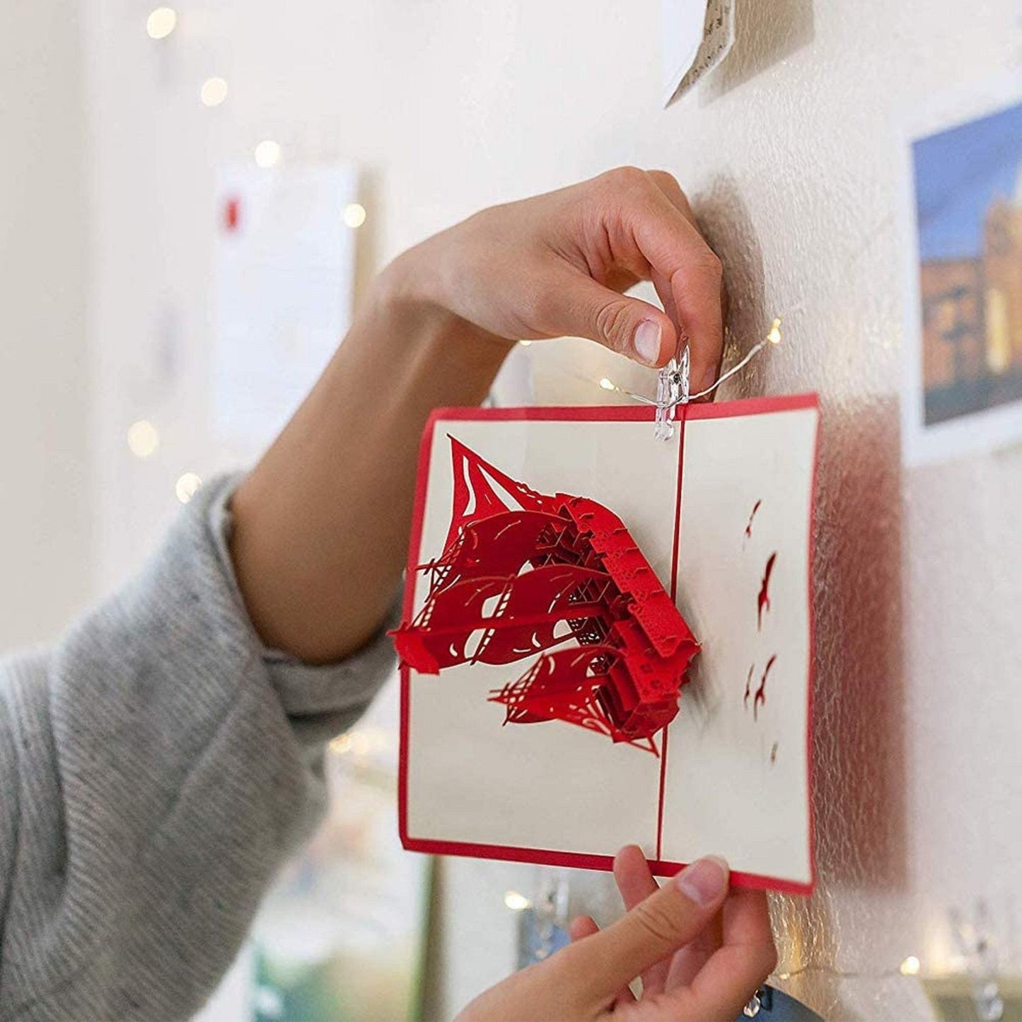 Led fairy string lights 33ft with 100 lights & 50 photo clips remote 8 modes hang photos pictures bedroom decoration usb operated warm white