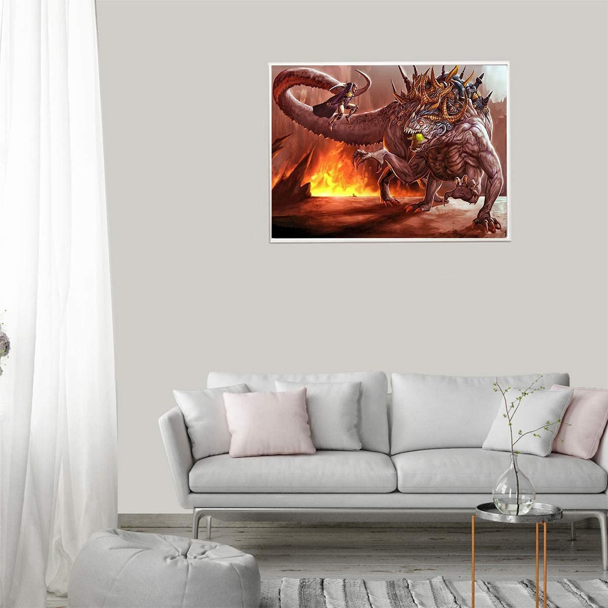 Dragon fire 5d diamond painting full drill embroidery vivid rhinestone canvas painting cross stitch diy craft art kits home decor 11.8x15.7"