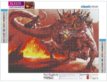 Dragon fire 5d diamond painting full drill embroidery vivid rhinestone canvas painting cross stitch diy craft art kits home decor 11.8x15.7"
