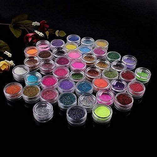 Fine glitter, 45 assorted color arts and craft glitter, eyeshadow makeup nail art pigment glitter, art manicure, make-up