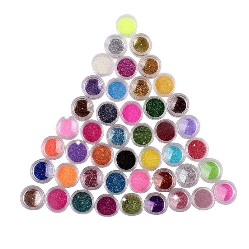 Fine glitter, 45 assorted color arts and craft glitter, eyeshadow makeup nail art pigment glitter, art manicure, make-up