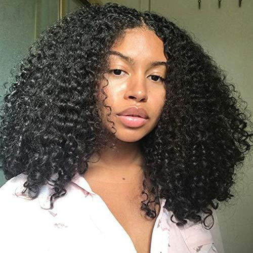 Short bob curly natural black big bouncy soft fluffy kinky curly heat resist synthetic wig