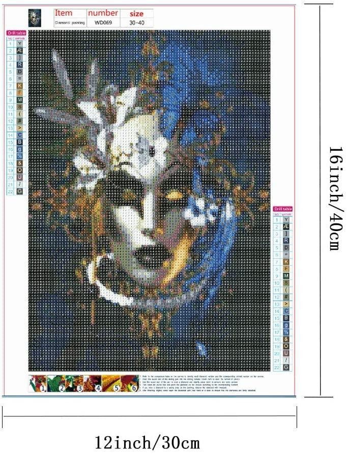 Diy 5d diamond painting kits for adults, diamond art full drill embroidery paint with diamond kit for home wall décor 12x16 inch mask set