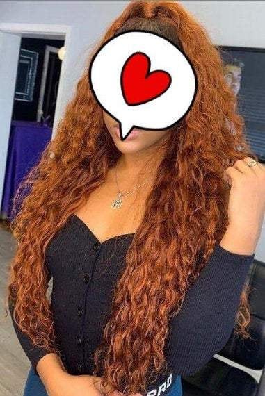 Trendy wig wet and wavy kinky copper red water wave ombre synthetic heat resistant natural human hair feel wig 26 inches +/-