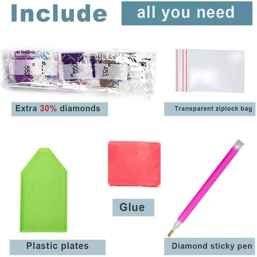 Pink horse diy 5d diamond painting kits for adults, diamond art full drill embroidery paint with diamond kit for home wall décor 12x16 inch