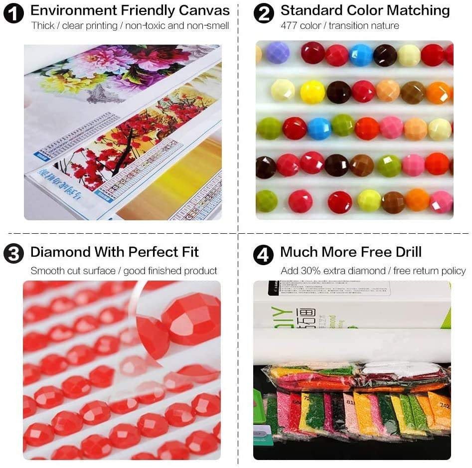 Pink horse diy 5d diamond painting kits for adults, diamond art full drill embroidery paint with diamond kit for home wall décor 12x16 inch