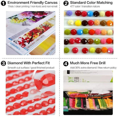 Pink horse diy 5d diamond painting kits for adults, diamond art full drill embroidery paint with diamond kit for home wall décor 12x16 inch