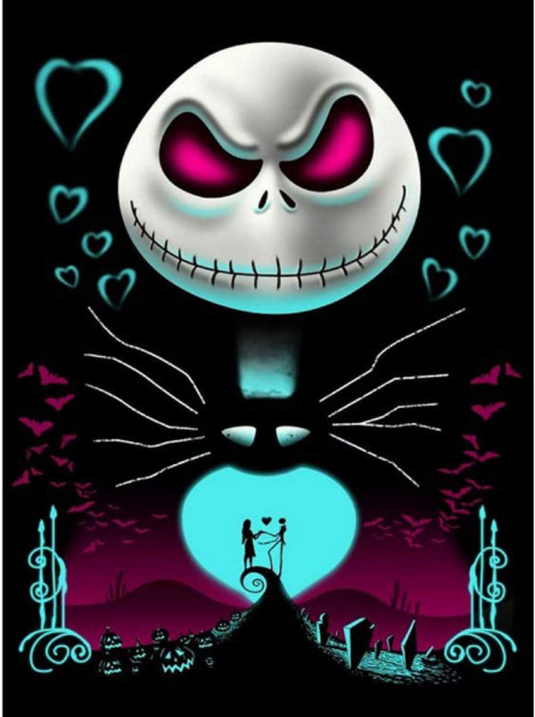 Nightmare before christmas jack skellington round full drill diy 5d diamond painting by number kit