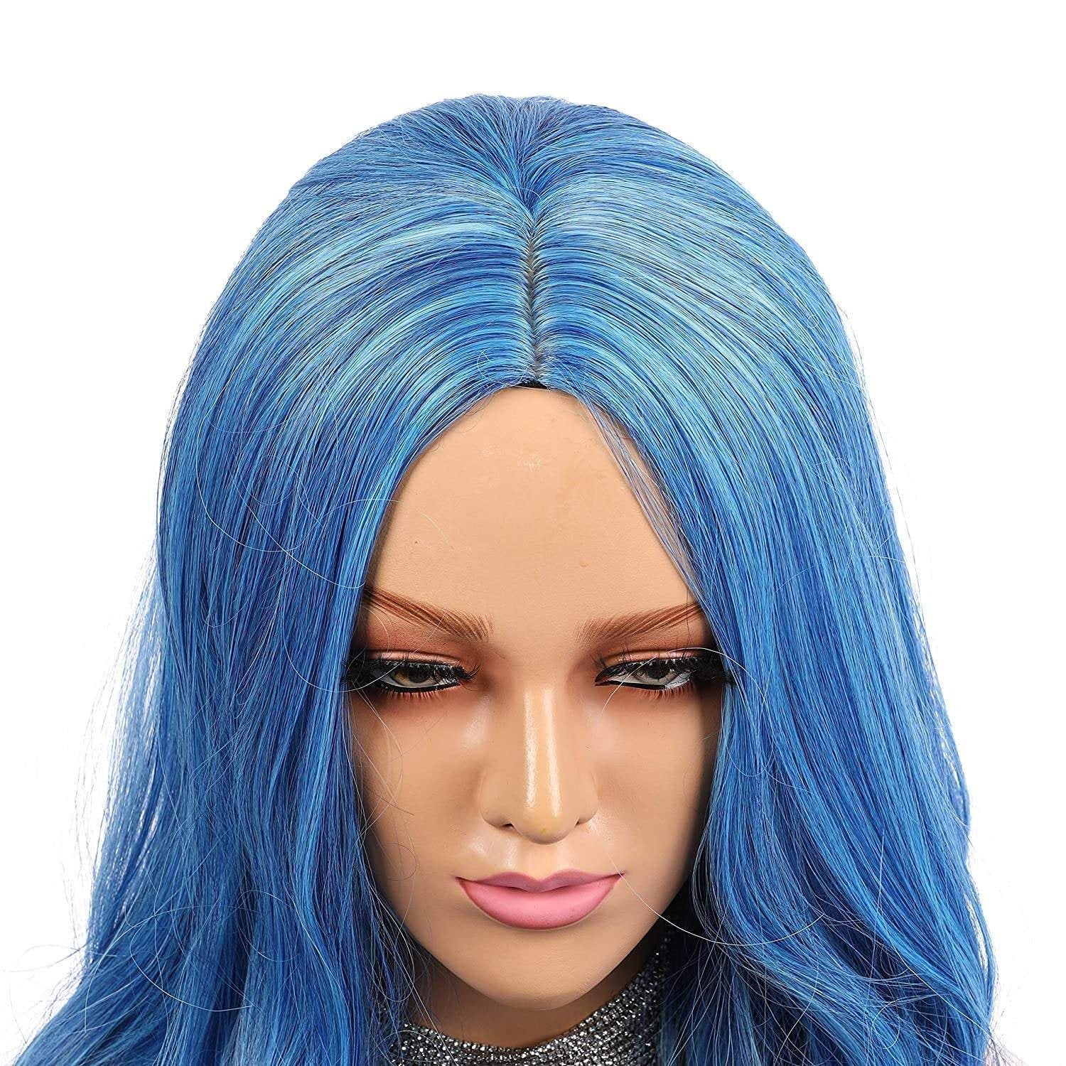 Ocean blue wavy 24" | trendy wigs | synthetic top quality heat resistant fiber | human hair feel | free shipping delivery in 3 to 5 days