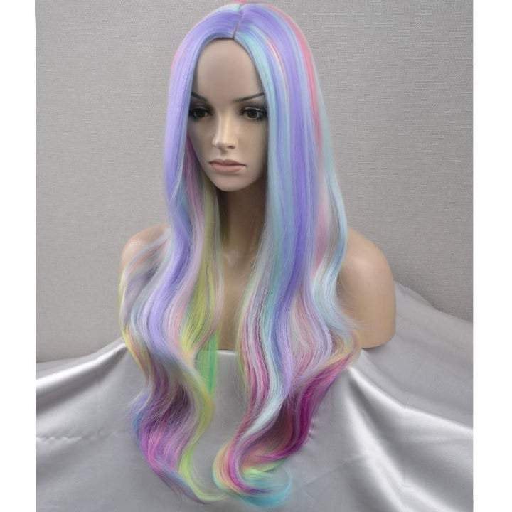 Moonlight opal | pastel unicorn | princess roleplay | mermaid cosplay | synthetic top quality heat resistant full wig 27" | human hair feel