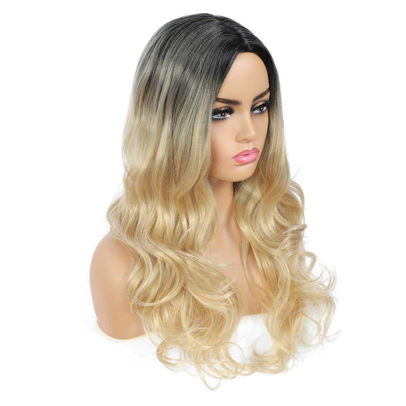 Blonde ombre wavy 24" | trendy wigs | synthetic top quality heat resistant fiber | human hair feel | free shipping 35+ delivery 3 to 5 days
