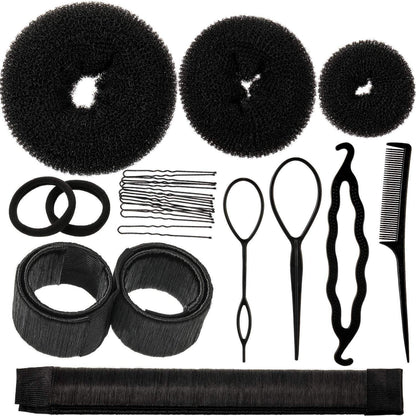 Complete hair bun shaper styling set | everything you need for making the trending cat ear buns | works with any hair type or length