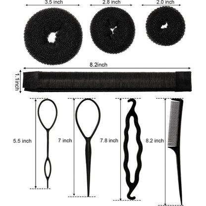 Complete hair bun shaper styling set | everything you need for making the trending cat ear buns | works with any hair type or length