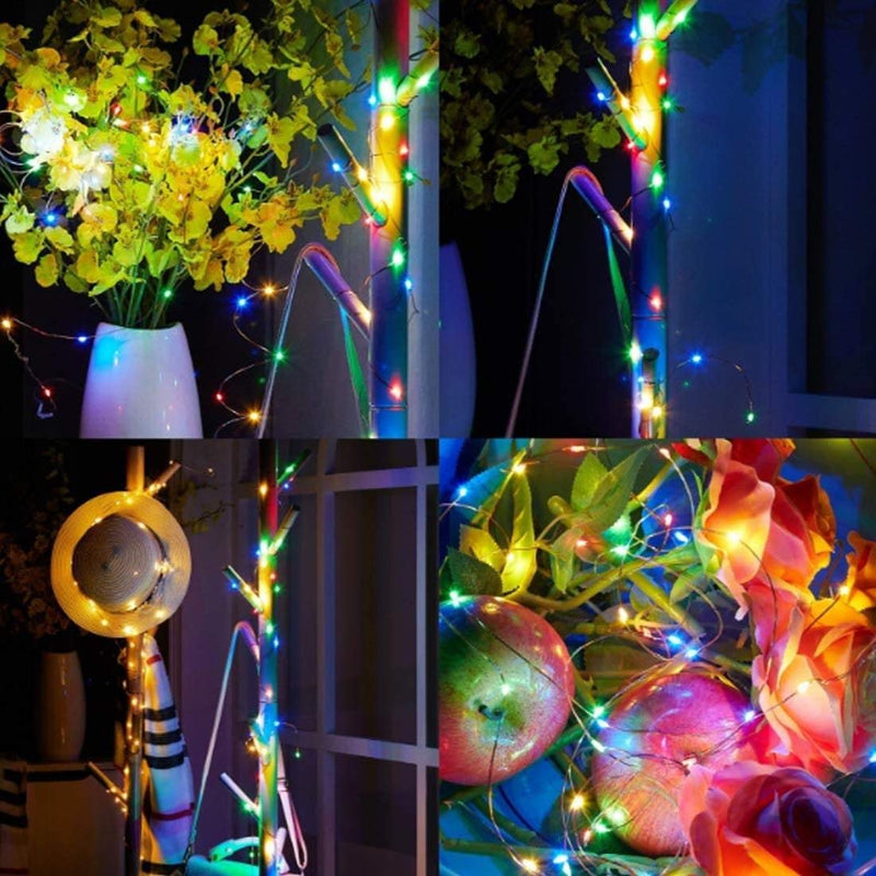 Sound activated music string lights | 32.8ft 100leds 12 modes | waterproof multicolor | battery powered | remote control
