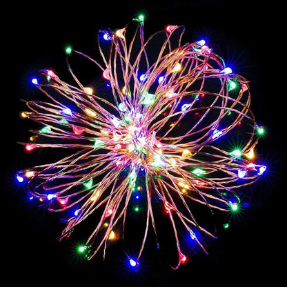Sound activated music string lights | 32.8ft 100leds 12 modes | waterproof multicolor | battery powered | remote control