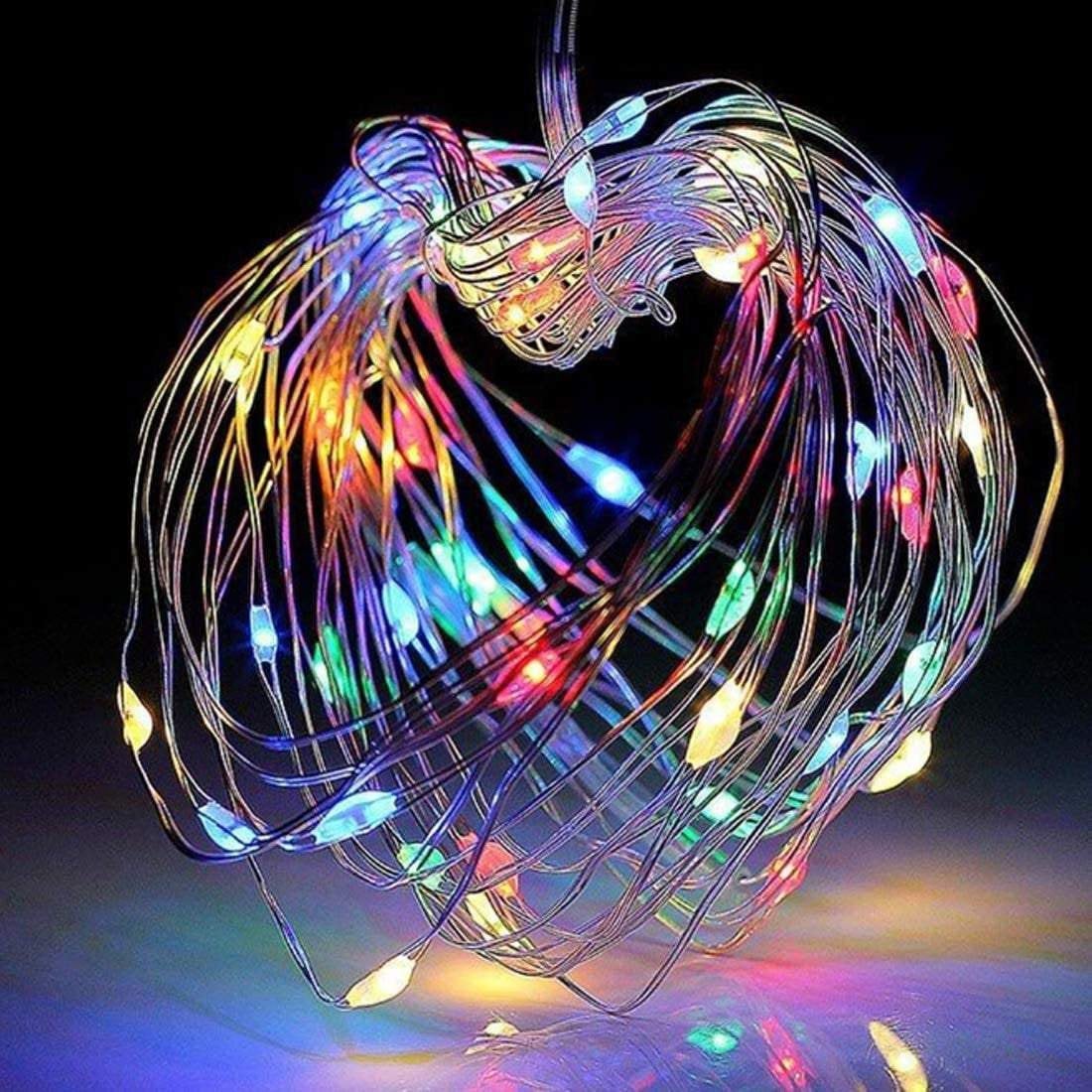 Sound activated music string lights | 32.8ft 100leds 12 modes | waterproof multicolor | battery powered | remote control