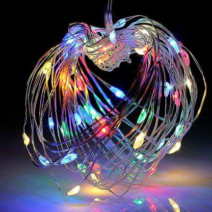 Sound activated music string lights | 32.8ft 100leds 12 modes | waterproof multicolor | battery powered | remote control