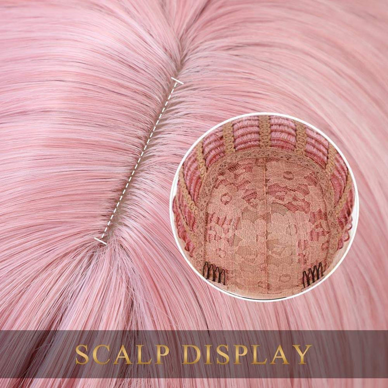 Gorgeous fashion goddess pink wig with bangs  | trendy wigs | synthetic top quality heat resistant fiber | human hair feel | free shipping