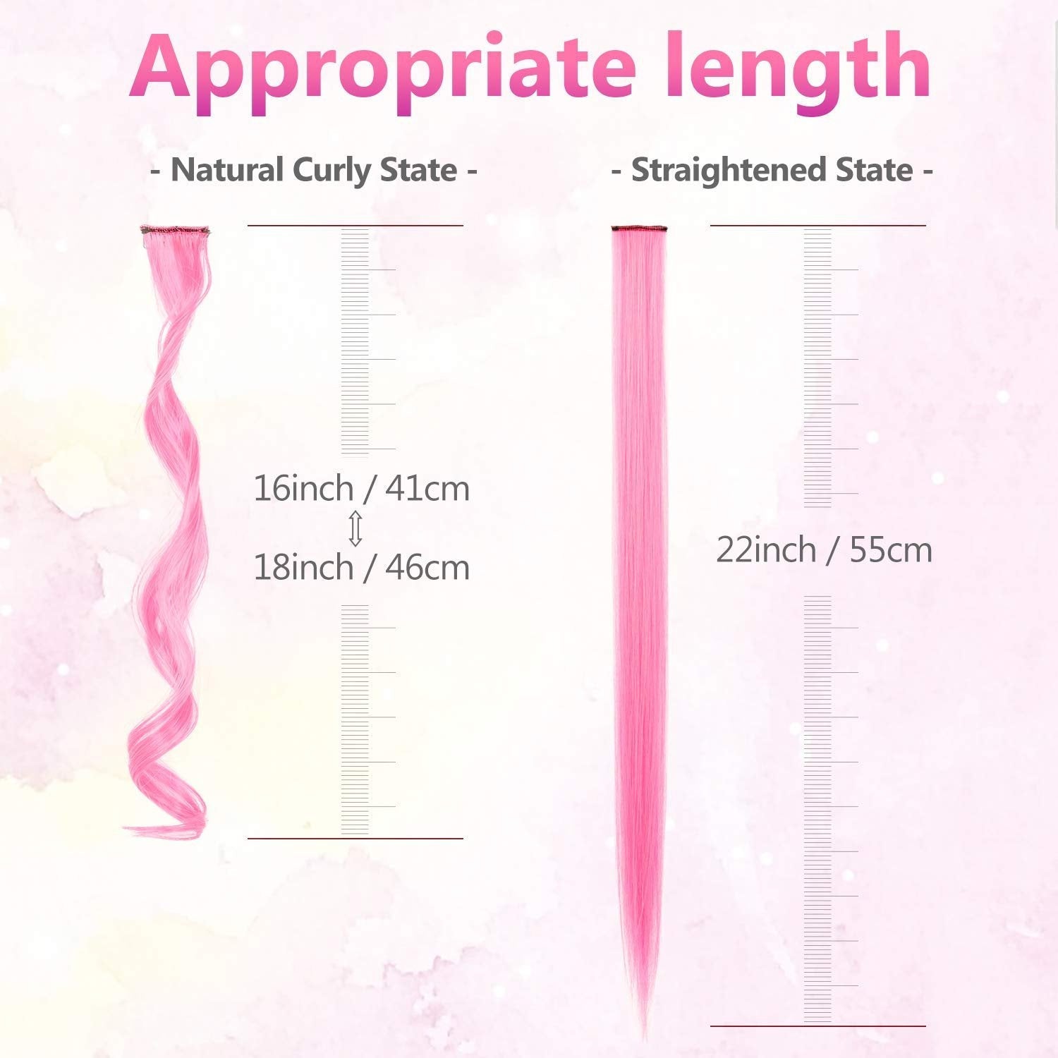 22 curly rainbow hair extensions party highlights clip in synthetic highlights multi-colors clip in hair synthetic hairpieces