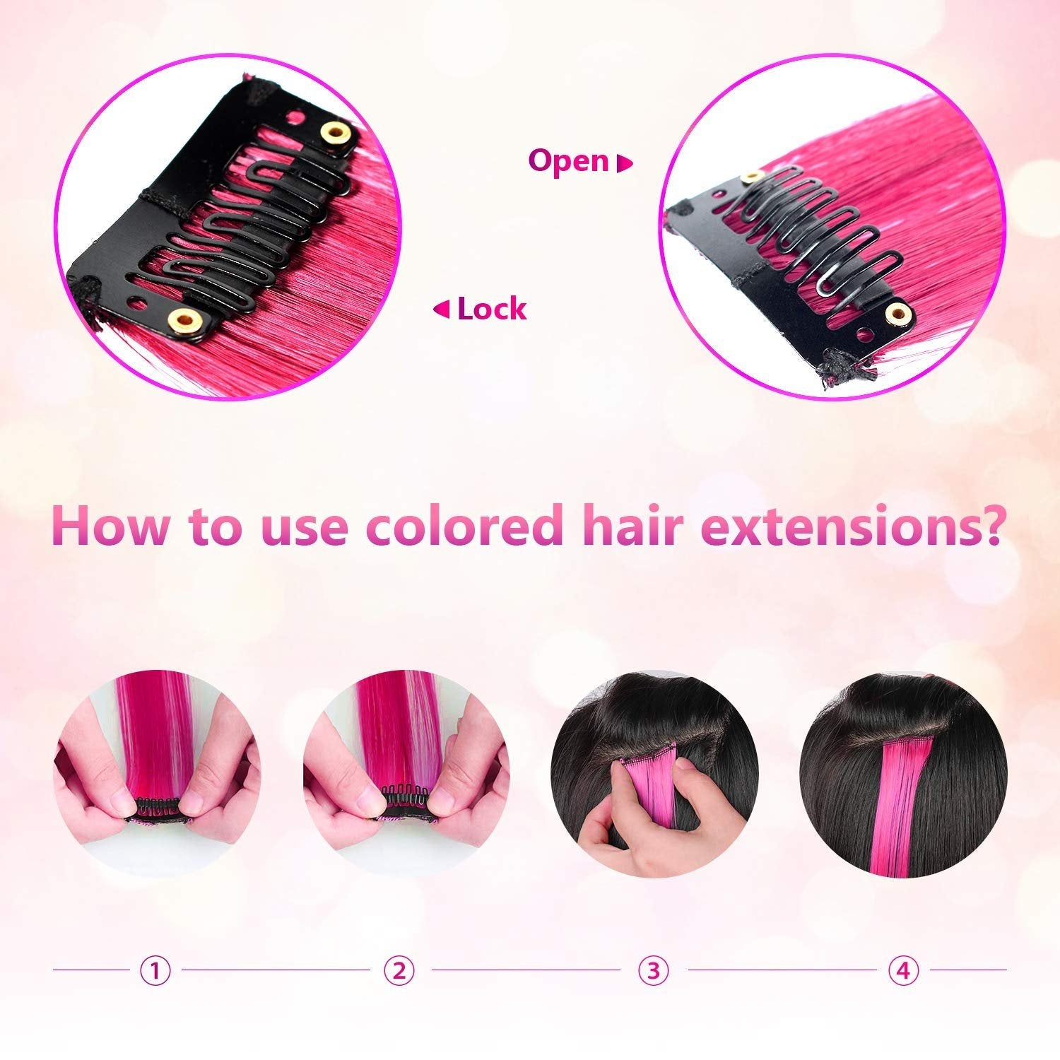 22 curly rainbow hair extensions party highlights clip in synthetic highlights multi-colors clip in hair synthetic hairpieces