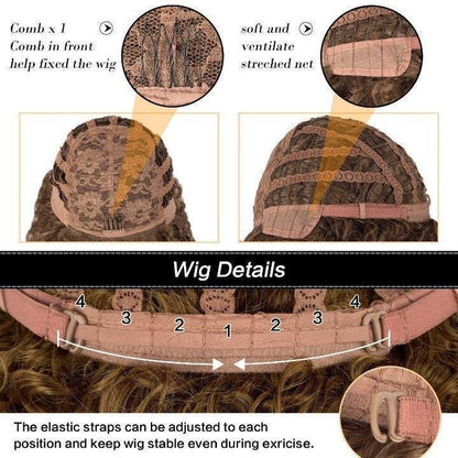 Bouncy fluffy curly wig with bangs | synthetic fiber with a human hair feel | drag queen | trendy custom styled | stage performer wig