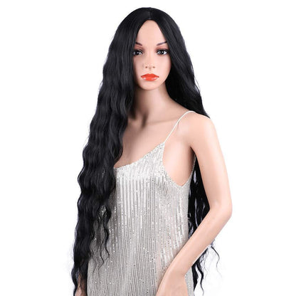 Trendy super long princess look wet and wavy heat resistant natural human hair feel synthetic wig 38 inches +/-