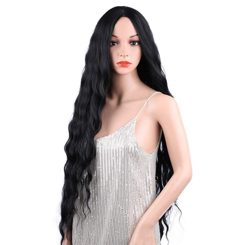 Trendy super long princess look wet and wavy heat resistant natural human hair feel synthetic wig 38 inches +/-