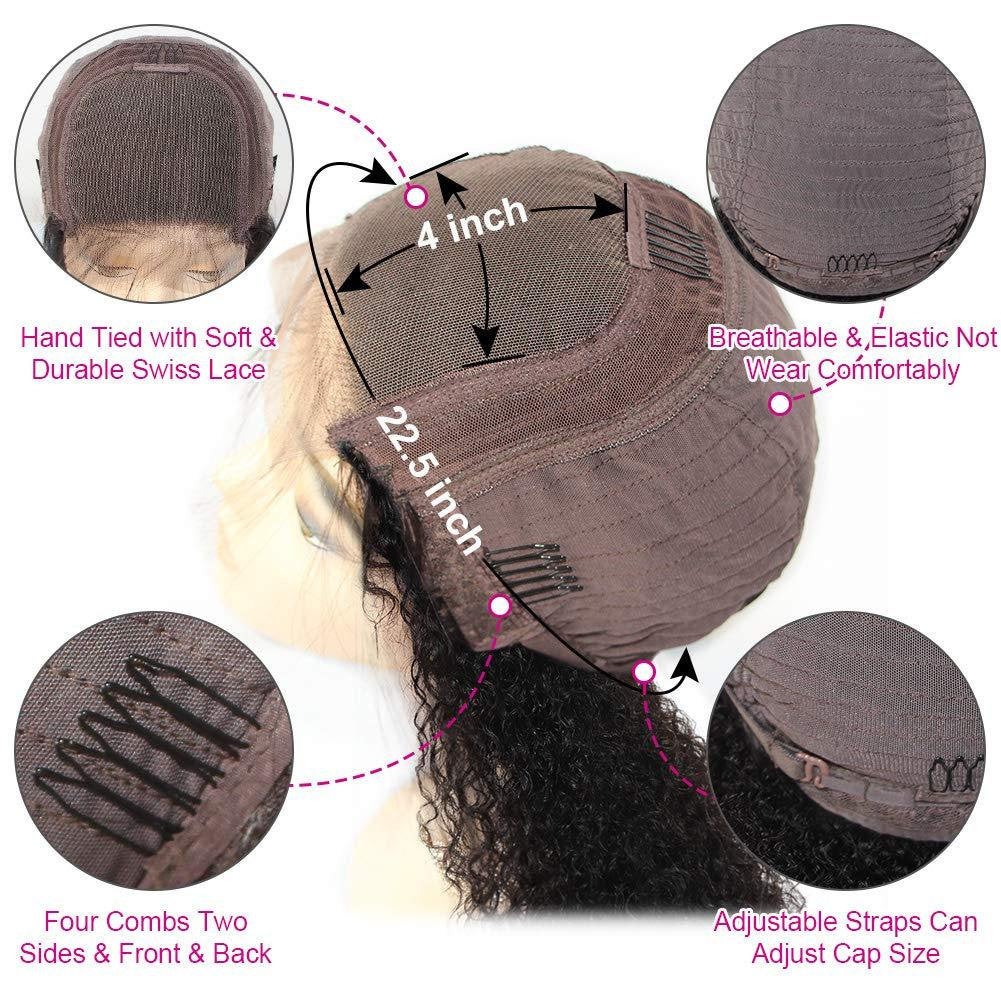 Remy 4x4 lace front brazilian human hair wig with baby hair