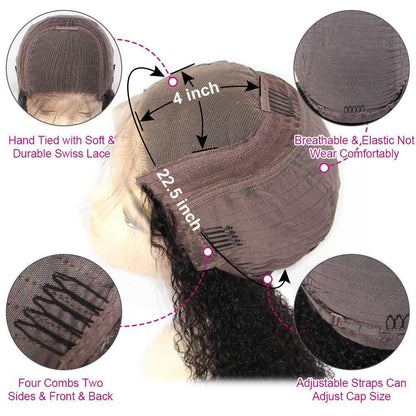 Remy 4x4 lace front brazilian human hair wig with baby hair