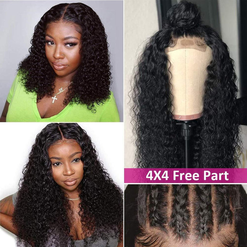 Remy 4x4 lace front brazilian human hair wig with baby hair