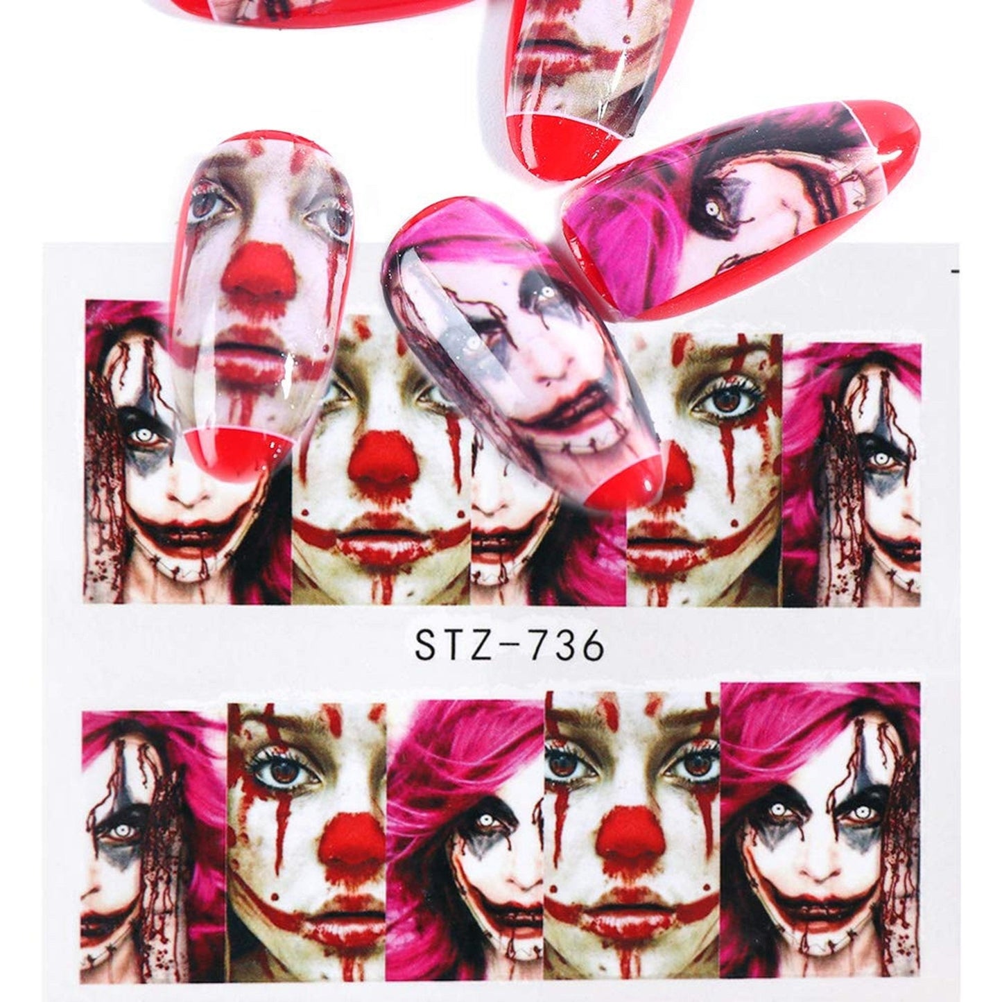 Ghost | skull | penny-wise | it | joker | nightmare | halloween | gothic | day of the dead | 25 sheets | nail art decal | dia de los muertos