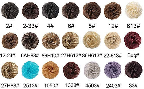 French girl style | thick faux human hair | messy updo bun |  #119 - light brown & blonde mix | super fluffy | cat ear buns need 2