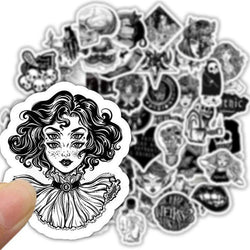 Gothic stickers 50 pieces no repeat removable vinyl diy trendy aesthetic decal stickers